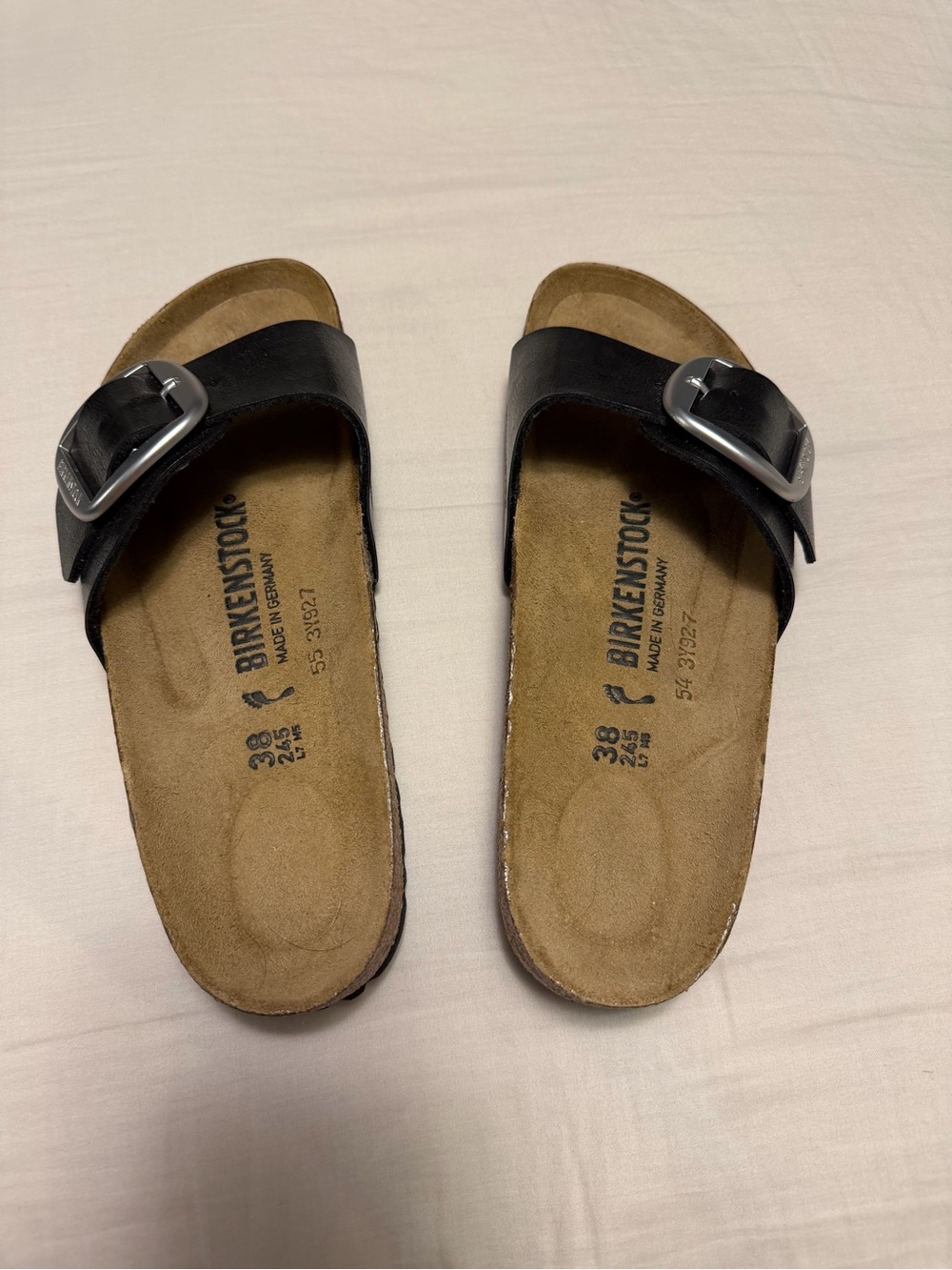 Birkenstock Madrid Big Buckle Black Single Strap Sandals